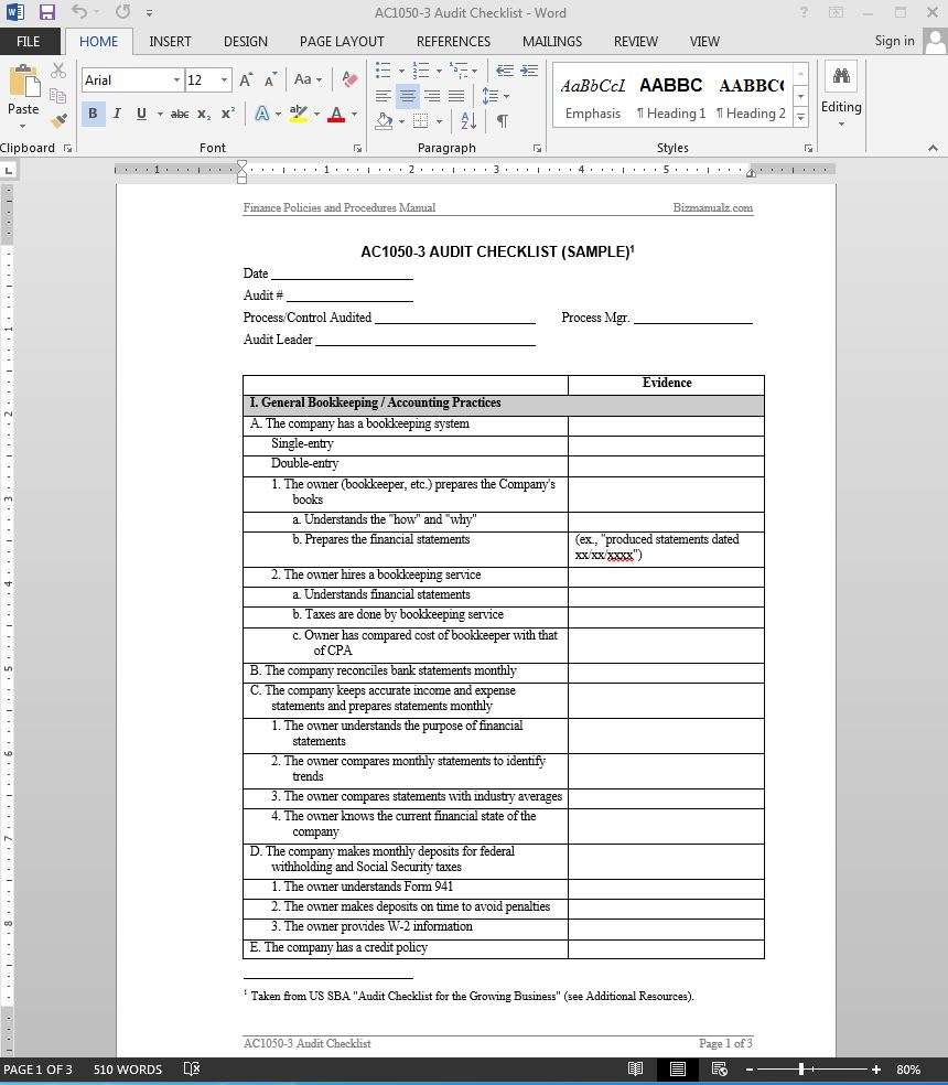 Audit Policy Template klauuuudia