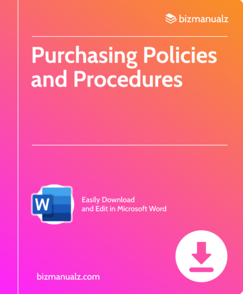 Purchasing Policies and Procedures Template Word