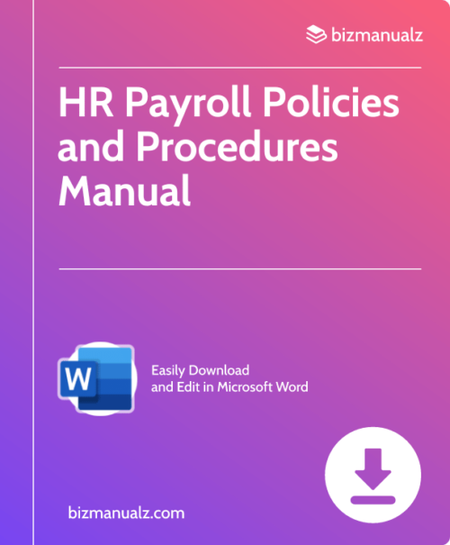 HR Payroll Policies and Procedures Manual Template Word