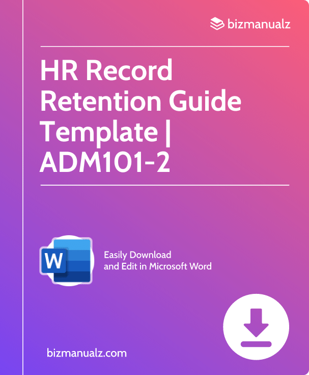 HR Record Retention Guide Template Word